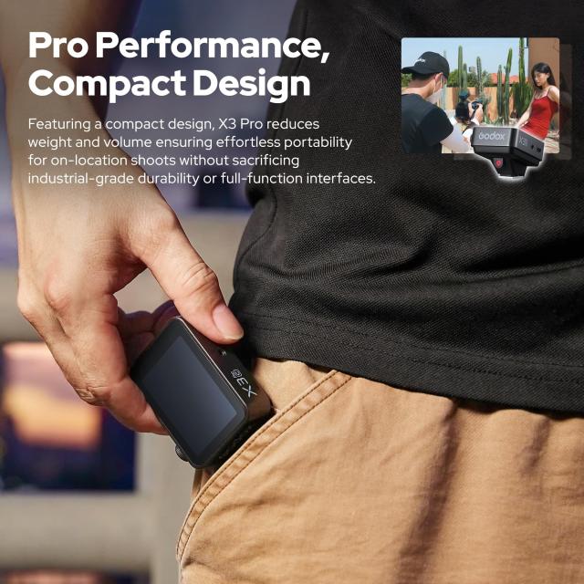 Godox X3 Pro F TTL ワイヤレスフラッシュトリガー、2.4GHz OLED タッチスクリーン フラッシュトランスミッター、内蔵リチウム電池 (X3PR