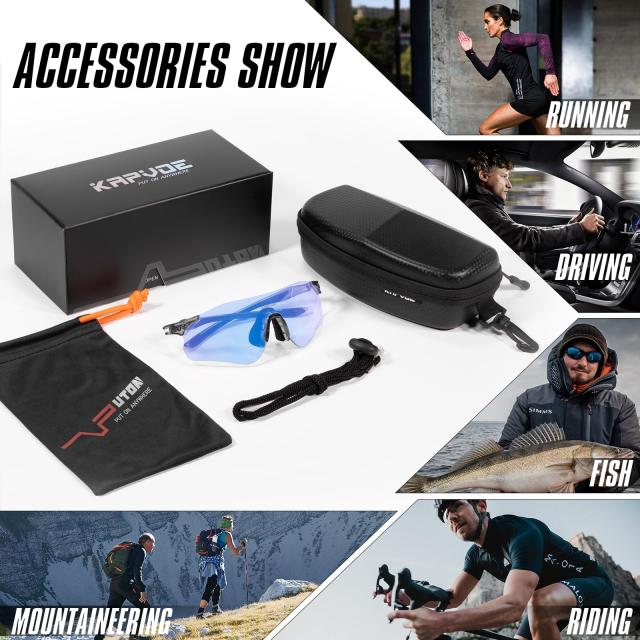 KAPVOE スポーツサングラス メンズ レディース 調光レンズ 軽量TR90フレーム UV400紫外線カット サイクリング ランニング マラソン MTB_5