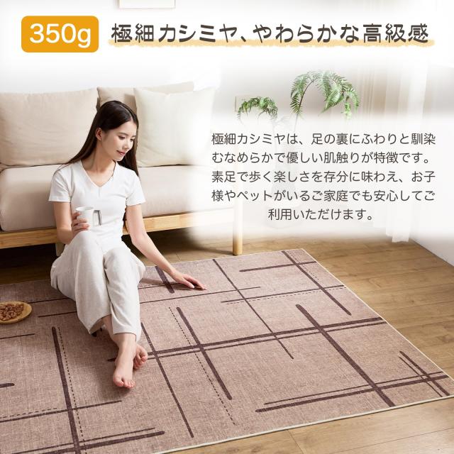 カーペット ラグ ラグマット 洗える Homiin 185x185cm 約2畳 絨毯 北欧 おしゃれ 耐磨耗性 防ダニ 滑り止め ホットカーペット対応 防音_1