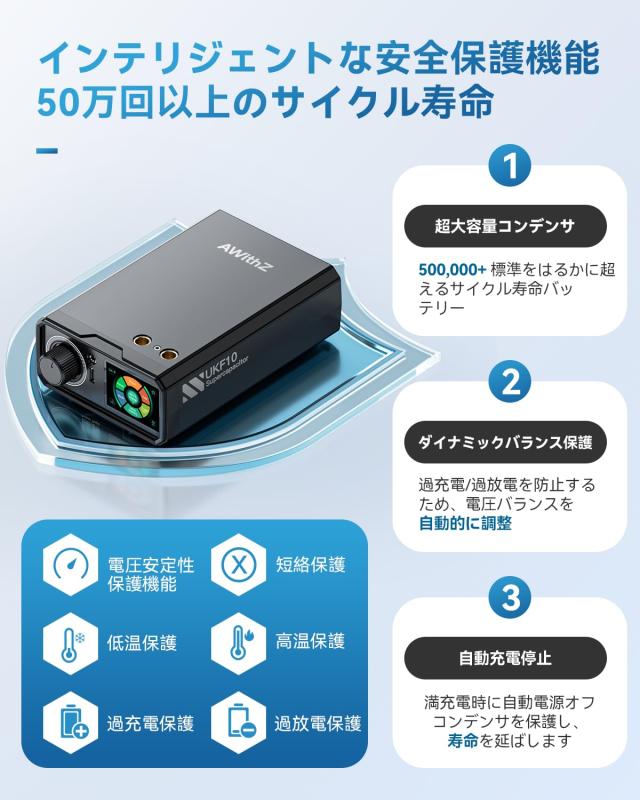 スポット溶接機,AWithZ 10.2KWファラッドコンデンサスポット溶接機 UKF10,ノブ操作、99段階設定、純ニッケルシートの溶接に対応、18650お