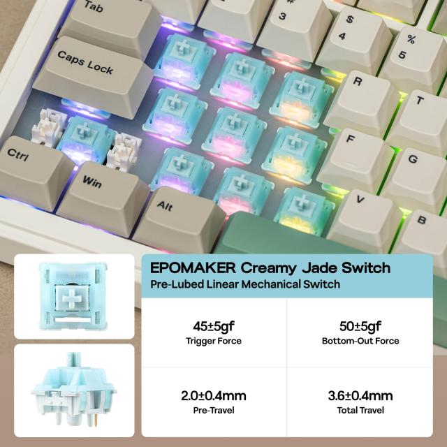 EPOMAKER RT82 ワイヤレスゲーミングキーボード 液晶付き VIAカスタム 75% テンキーレス 無線 2.4GHz/USB-C/BT5.0 メカニカルキーボード_4