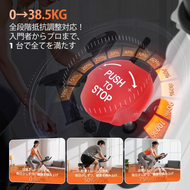 YOSUDA エアロバイク 静音 家庭用 スピンバイク マグネット式 無段階 