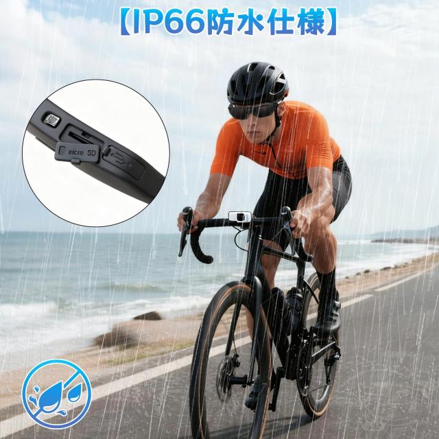 4Kアクションカメラ 小型ウェアラブルカメラ 140°広角 小型Vlogビデオカメラ IP66防水 256GB対応 サングラス 録画 撮影 両手を自由に使_5
