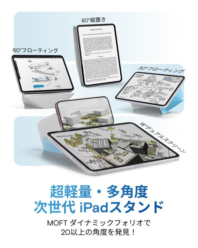 MOFT【公式直営店】ダイナミックフォリオ iPad Pro 12.9 ケース（第6/5/4世代、2020-2022）iPadカバー 多角度調整 横置＆縦置 iPadスタン_1