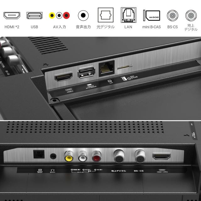 VEZZER テレビ 32型 液晶テレビ ハイビジョン ダブルチューナー 内蔵 地上・BS・110度CSデジタル 裏番組録画 外付けHDD 壁掛け対応 VESA_6