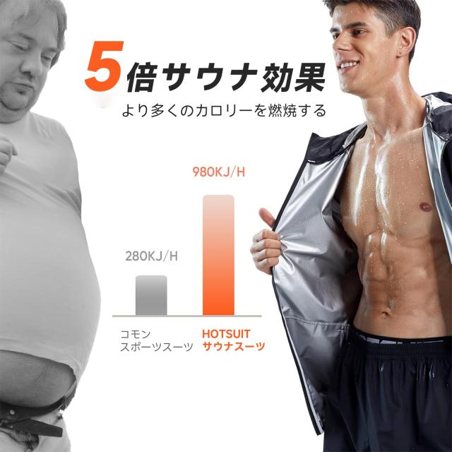 [HOTSUIT] サウナ背広 上下仕かける メンズ【着脱し分かりやすい】 あぶら身焚きつける・食事制限に 洗い濯ぎ可 着心地良 駈けっくら ウォーキングで総やか発