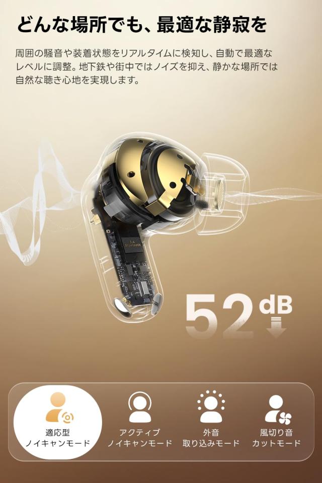 TOZO NC20 Pro ワイヤレスイヤホン ANC LDAC bluetooth_2