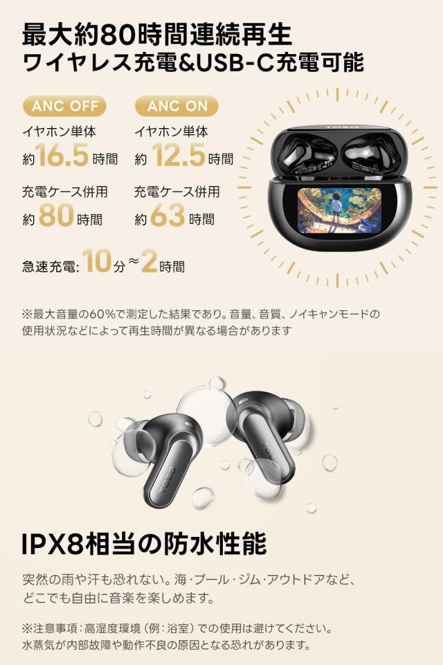 TOZO NC20 Pro ワイヤレスイヤホン ANC LDAC bluetooth_5