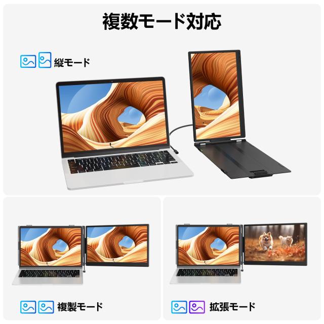 14インチ ノートパソコン用モニター FHD1080P デュアルディスプレイ