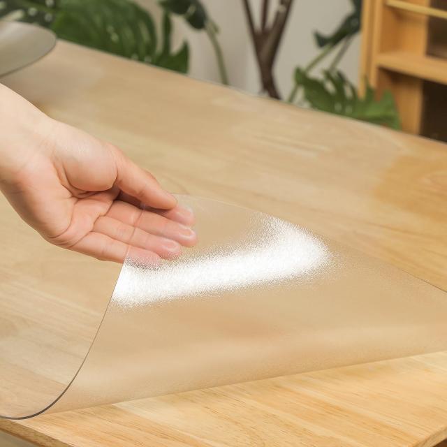 AHAZIAH PVC ダイニングマット エンボス加工 透明マット 特大サイズ 床を保護するダイニングマット フロアマット オフィスチェアマット_5