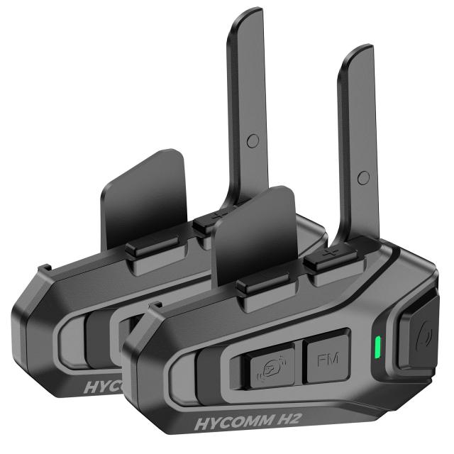 HYCOMM H2 バイク インカム Bluetooth5.1 1200m 2人同時通話 IP67防水 1000mAh大容量 35時間連続通話 FMラジオ GPS対応 日本語音声案内 S