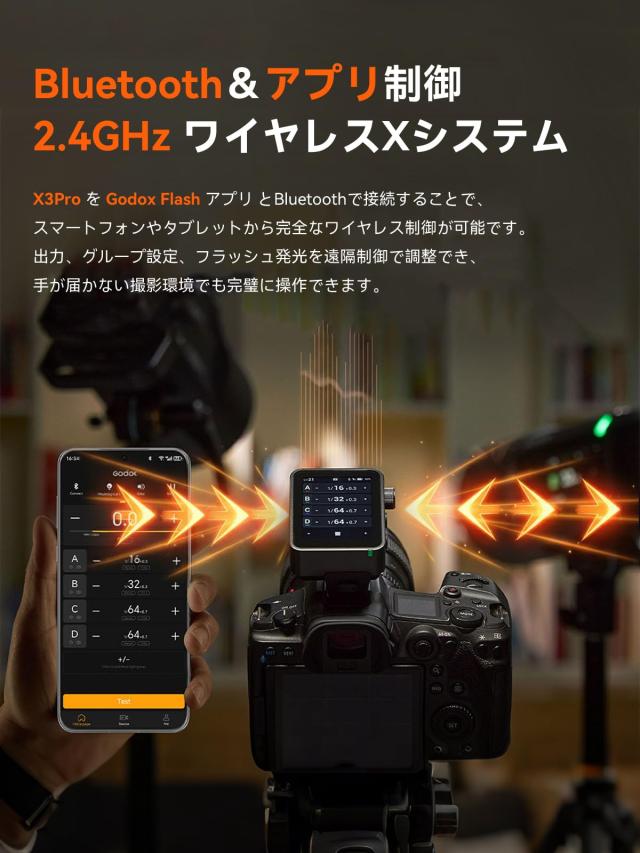 Godox X3PROF X3Pro F Fuji対応 2.4インチLCDタッチスクリーン TTLワイヤレスフラシュトリガー 送信機 トランスミッター コマンダー Blue