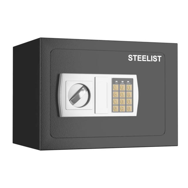 STEELIST 金庫 小型 耐水耐火 テンキー式 保管庫 鍵付き 収納ボック