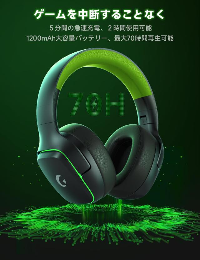 ゲーミングヘッドセット ps5 ヘッドセット 【2.4G USB/Type-cアダプター/Bluetooth 5.3/有線】 4WAY接続 7.1ch サラウンド＜20ms超低遅延_7