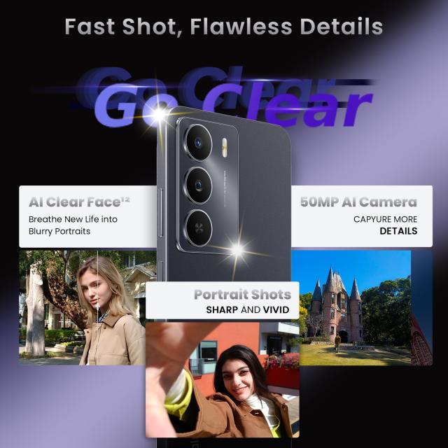 realme 14x 5Gスマートフォン 6+128GB、SIM フリー、ブラック、6.67インチディスプレイ、120Hzディスプレイ、5000mAhバッテリー、50MP+8M_4