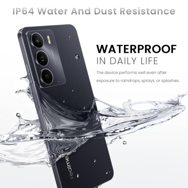 realme 14x 5Gスマートフォン 6+128GB、SIM フリー、ブラック、6.67インチディスプレイ、120Hzディスプレイ、5000mAhバッテリー、50MP+8M_6