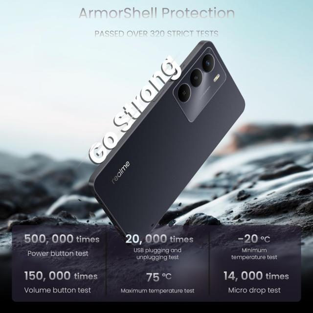 realme 14x 5Gスマートフォン 6+128GB、SIM フリー、ブラック、6.67インチディスプレイ、120Hzディスプレイ、5000mAhバッテリー、50MP+8M_7