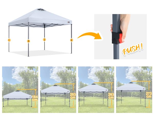 ABCCANOPY ワンタッチ タープテント 2m×2m 3m×3m 大型 風抜けベンチ