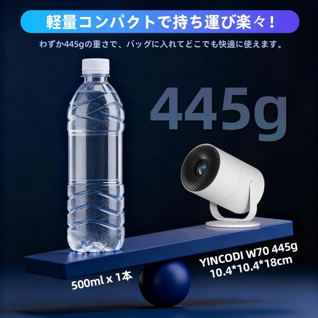 YINCODI プロジェクター 家庭用【業界初超小型＆軽量・Android TV 搭載