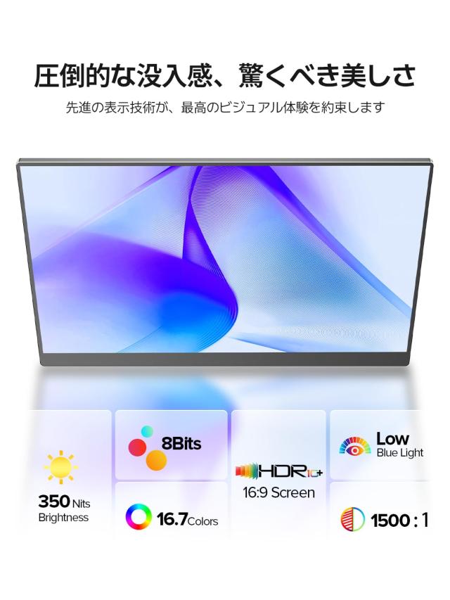 15.6インチ モバイルモニター Newsoul モバイルディスプレイ 収納ケース付き フルHD IPS 125%広色域 軽量薄型 ポータブルモニター PS5/PS_4