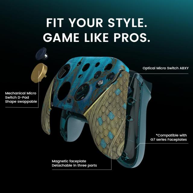 GameSir G7 Pro 無線電話 競り合い制御装置 三流行り物繋ぎ合わせる（Bluetooth/2.4GHz/有線）1000サイクル ポーリング単位料金 取り替えっこ能力のある人間の顔プレ