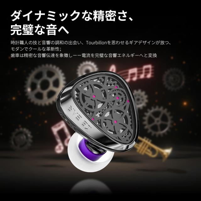 KBEAR TB PRO イヤモニ モニターイヤホン 有線 中華イヤホンPU+PEEK+ブルーダイヤモンドコート振動板 チップCX31993 0.06mm 49芯 銀メッ