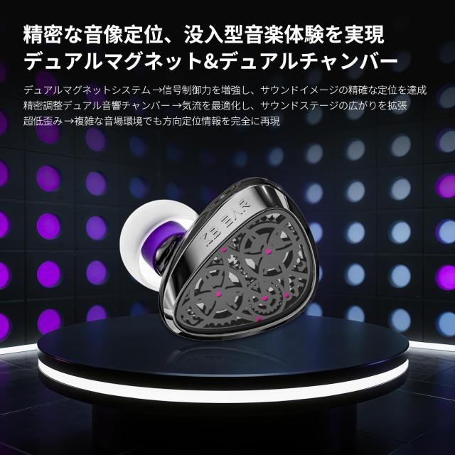 KBEAR TB PRO イヤモニ モニターイヤホン 有線 中華イヤホンPU+PEEK+ブルーダイヤモンドコート振動板 チップCX31993 0.06mm 49芯 銀メッ