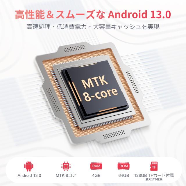 Android13.0 MP3プレーヤー Bluetooth5.0 4インチ 8コア 192GB WiFi 搭載 64GB内蔵 128GBカード付き 音楽検索可能 Mp4 動画再生 1080P 日_1