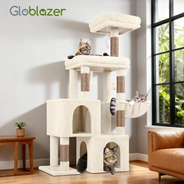 Globlazer キャットタワー 据え置き型 多機能 安定 頑丈 多頭飼い専用