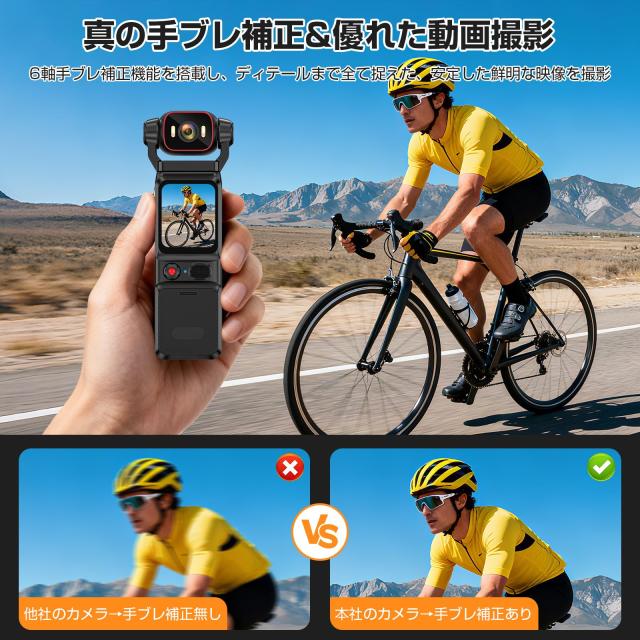 LXMIMI 4Kアクションカメラ ウェアラブルカメラ 6軸手ブレ補正 1.69