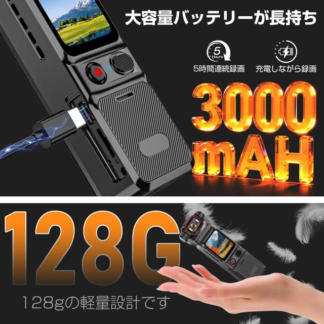 LXMIMI 4Kアクションカメラ ウェアラブルカメラ 6軸手ブレ補正 1.69 
