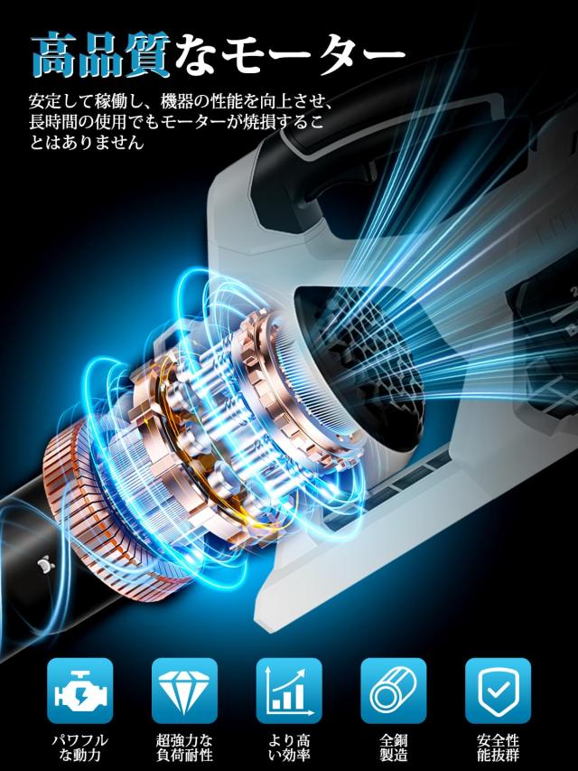 ブロワー 強力 ブロアー 充電式 残量表示 PSE認定 コードレス ブロワ 70m/s大風速 120000RPM 600g超強推力 4000mAh大容量バッテリ一2個搭_2