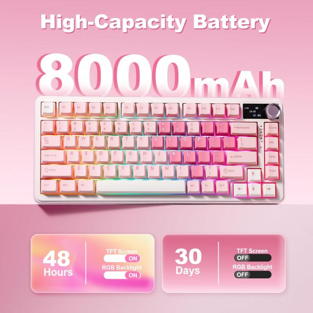 YUNZII B75 PRO MAX QMK/VIA ワイヤレスメカニカルキーボード 75%英語