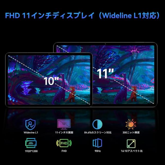 Alphawolf PPad2 Android 15 タブレット 10インチ以上 90Hz高リフレッシュレート 20GB+128GB SIMフリー 4GLTE通信 Helio G99 CPU 8000mAh