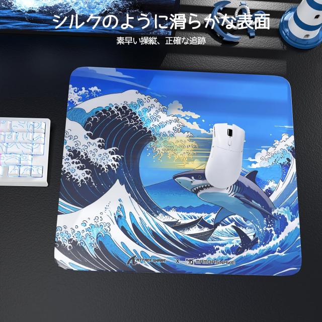 MAMBASNAKE×ATTACKSHARK CM05 ゲーミングマウスパッド ガラスパッド 大型マウスパッド滑らか 高精度 洗いやすい 耐摩耗 ゲーム特化 強化_2