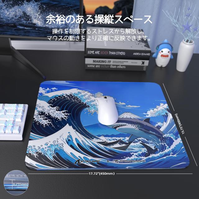 MAMBASNAKE×ATTACKSHARK CM05 ゲーミングマウスパッド ガラスパッド 大型マウスパッド滑らか 高精度 洗いやすい 耐摩耗 ゲーム特化 強化_6