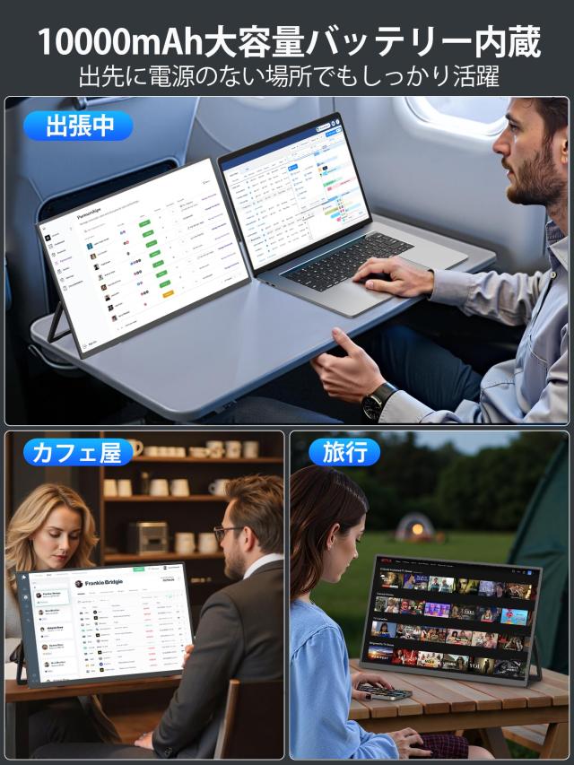 KEEPTIME ワイヤレス モバイルモニター 18.5インチ 1920*1080 モバイル