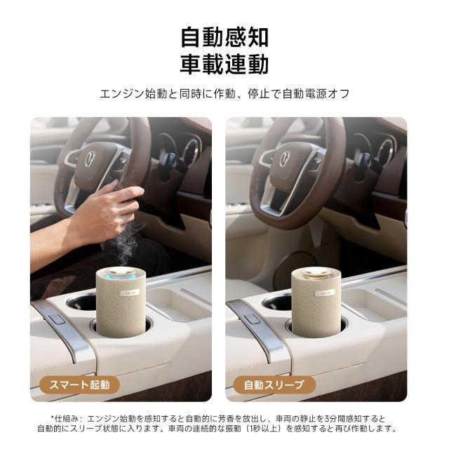 車と家の両用 アロマディフューザー エンジン連動ON/OFF 無水式ネブライザー USB充電でワイヤレス＆低噪音運転 5/10/15ml精油瓶互換 芳香