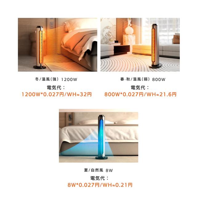 セラミックヒーター 速暖ヒーター【2秒瞬間加熱 ECO省エネ 冷暖兼用 