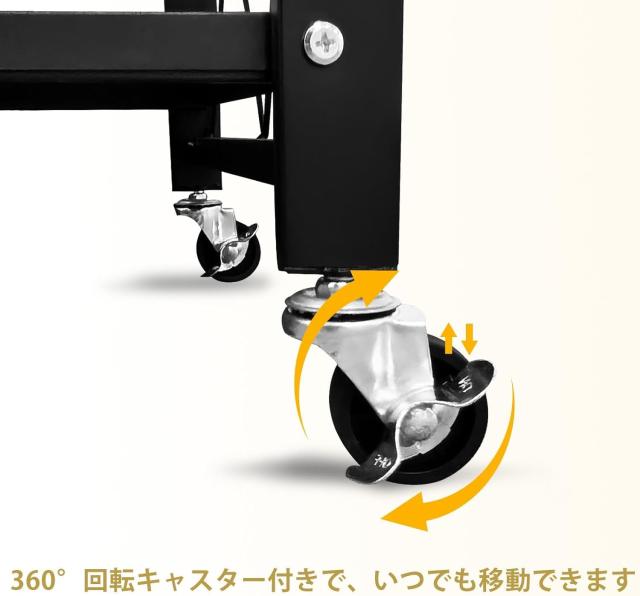 PakOne 折り畳みラック 折りたたみ 折り畳み メタルラック 収納ラック 折り畳み棚 オープンラック 折りたたみ式 360°キャスター付き 組_4