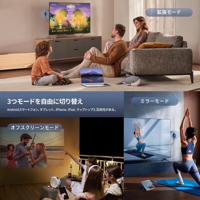 ワイヤレス HDMIミラーキャスト【AIMIBO 2025新型】プラグ＆プレイ 4k 2.4G/5G HDMIドングル ワイヤレスミラーリング iOS/Android/Window_5