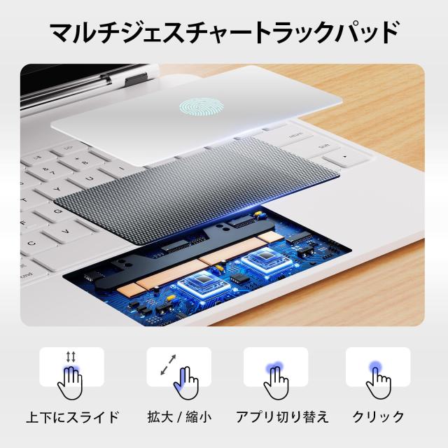 iPad Air 13 インチ M3 2025 /M2 2024 ＆ iPad Pro 12.9インチ(第6/5/4/3 世代)用 磁気キーボードケース 日本語配列〜磁気装着・マルチジ_4
