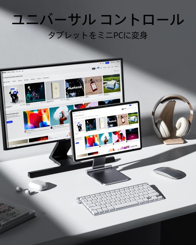 LULULOOK マグネットスタンド Samsung Galaxy Tab S10 Plus/S9 Plus/S9 FE+/S8 Plus/S7 FE/S7 Plus 対応 折りたたみ式＆360° 回転 フロ_1