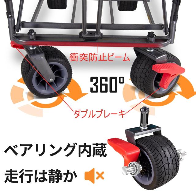 TMZ折りたたみ式全地形ガーデン車両、屋外キャンプキャンプ車両、取り外し可能なルーフ、伸縮式プルロッド、マルチスピード調整可能プッ_3