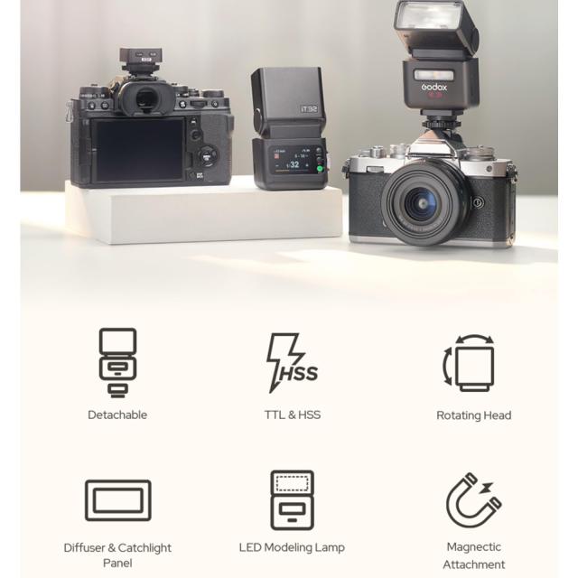Godox IT32 TTLフラッシュ+X5O、オリンパス/パナソニックカメラ用 