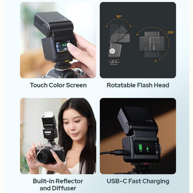 Godox IT32 TTLフラッシュ+X5O、オリンパス/パナソニックカメラ用 