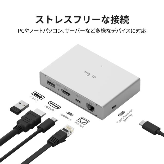 GL.iNet Comet PoE (GL-RM1PE) インターネット経由KVM制御 - PoE/Type 