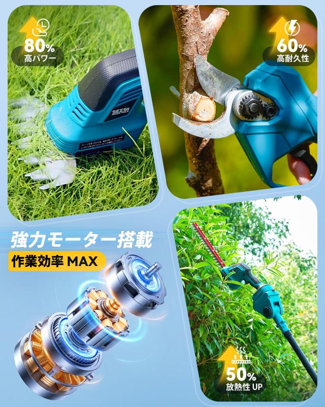 【2026新型】SEESII たかえだ電動チェーンソー 高枝切り電動バサミ ポールヘッジトリマー 電動芝生バリカン 1台8役 着脱伸縮式 190-300cm