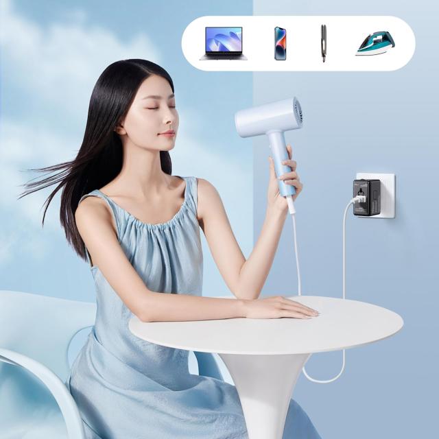 X-STAR アップグレード 5in1超小型 220Vから100V 変圧器 海外旅行用 +変換プラグ付き 全世界対応 純正弦波電圧変換器 降圧変圧 自動切り_1