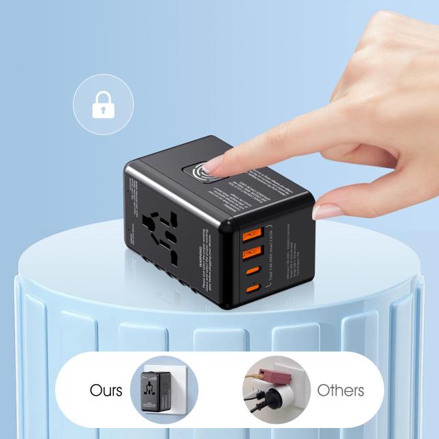 X-STAR アップグレード 5in1超小型 220Vから100V 変圧器 海外旅行用 +変換プラグ付き 全世界対応 純正弦波電圧変換器 降圧変圧 自動切り_3